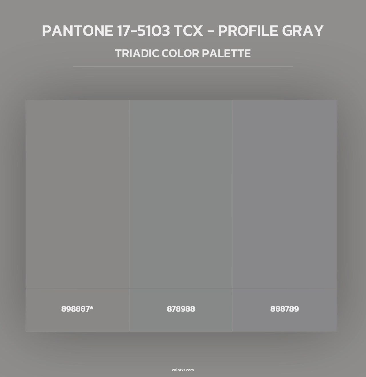 PANTONE 17-5103 TCX - Profile Gray - Triadic Color Palette