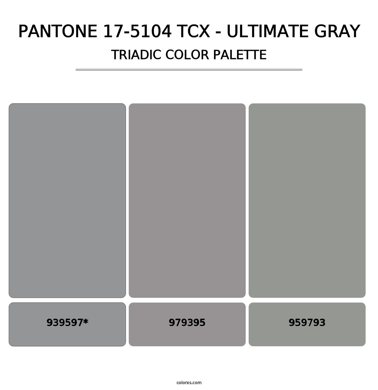 PANTONE 17-5104 TCX - Ultimate Gray - Triadic Color Palette