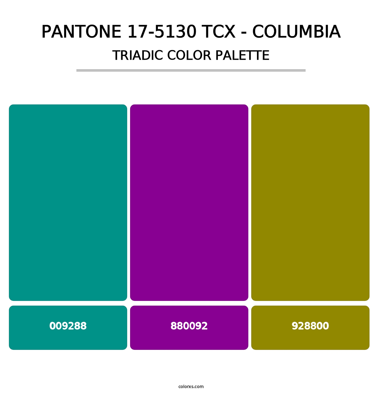 PANTONE 17-5130 TCX - Columbia - Triadic Color Palette