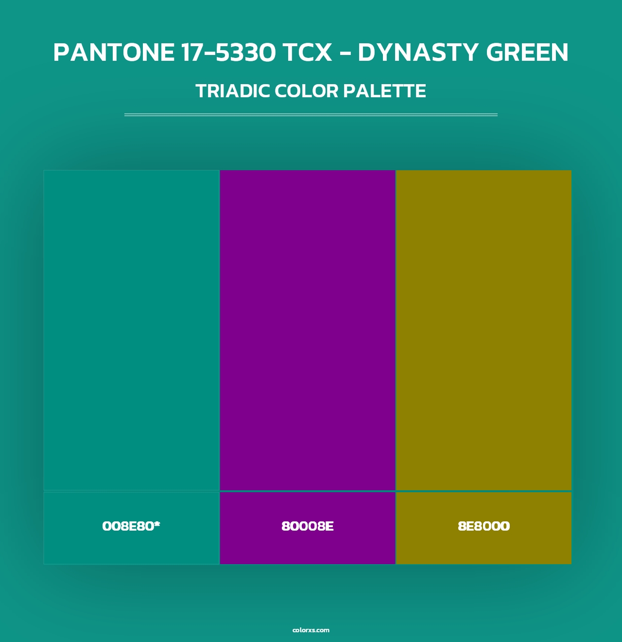 PANTONE 17-5330 TCX - Dynasty Green - Triadic Color Palette