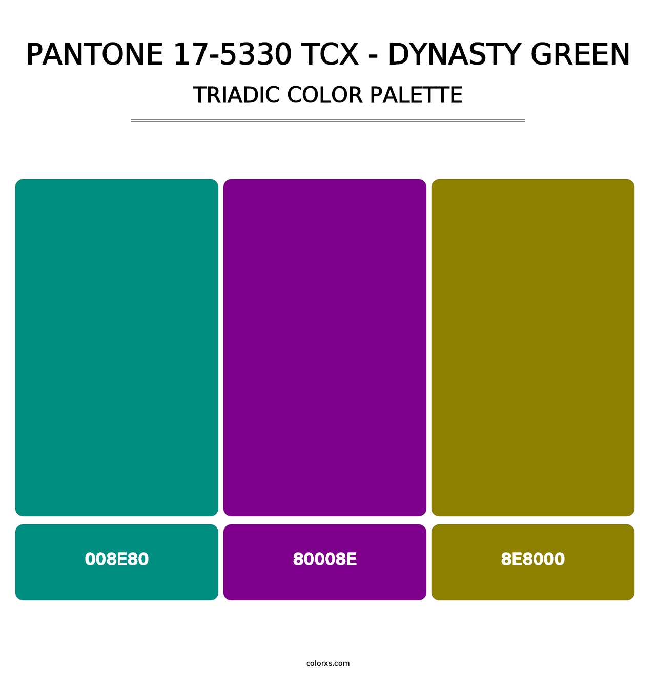 PANTONE 17-5330 TCX - Dynasty Green - Triadic Color Palette