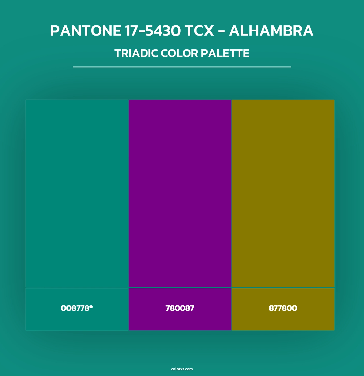 PANTONE 17-5430 TCX - Alhambra - Triadic Color Palette