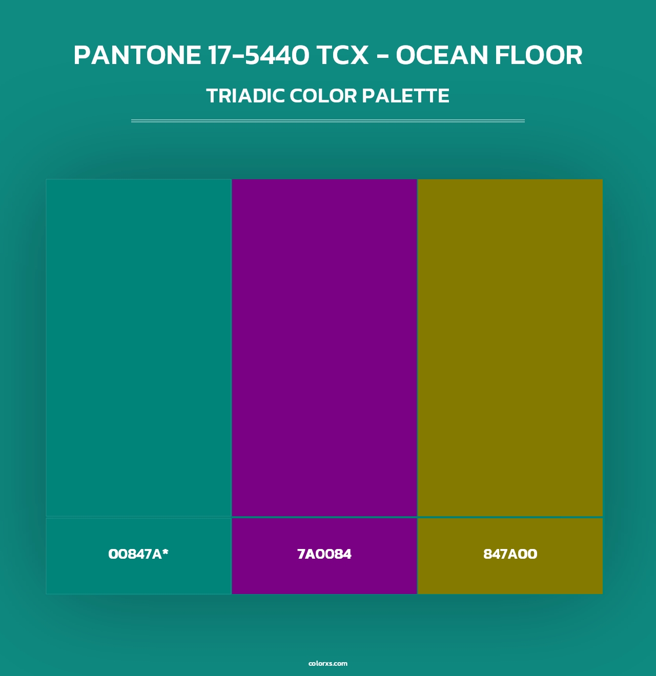 PANTONE 17-5440 TCX - Ocean Floor - Triadic Color Palette
