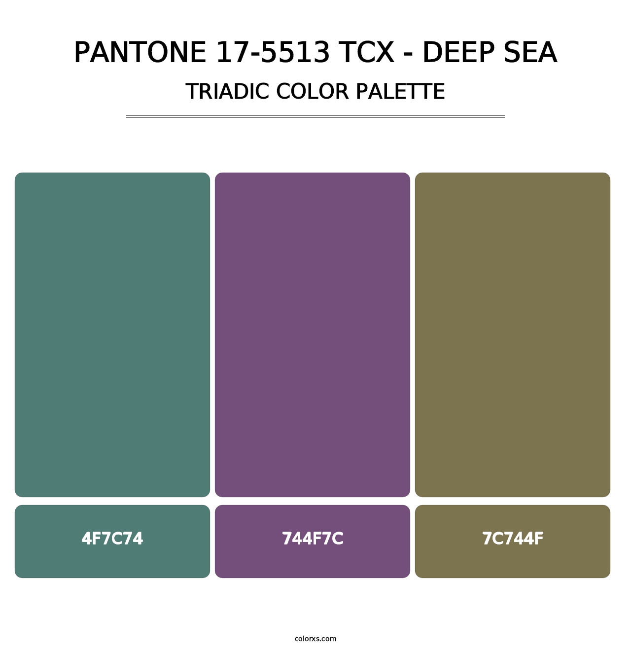 PANTONE 17-5513 TCX - Deep Sea - Triadic Color Palette