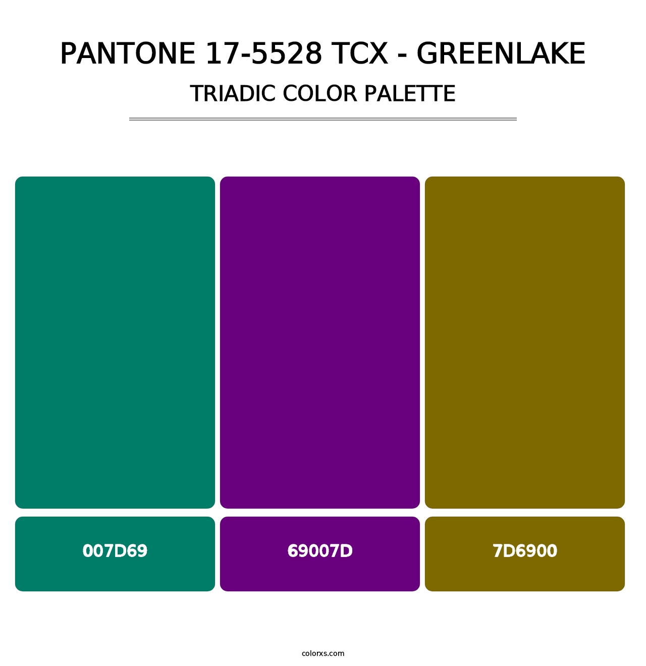 PANTONE 17-5528 TCX - Greenlake - Triadic Color Palette