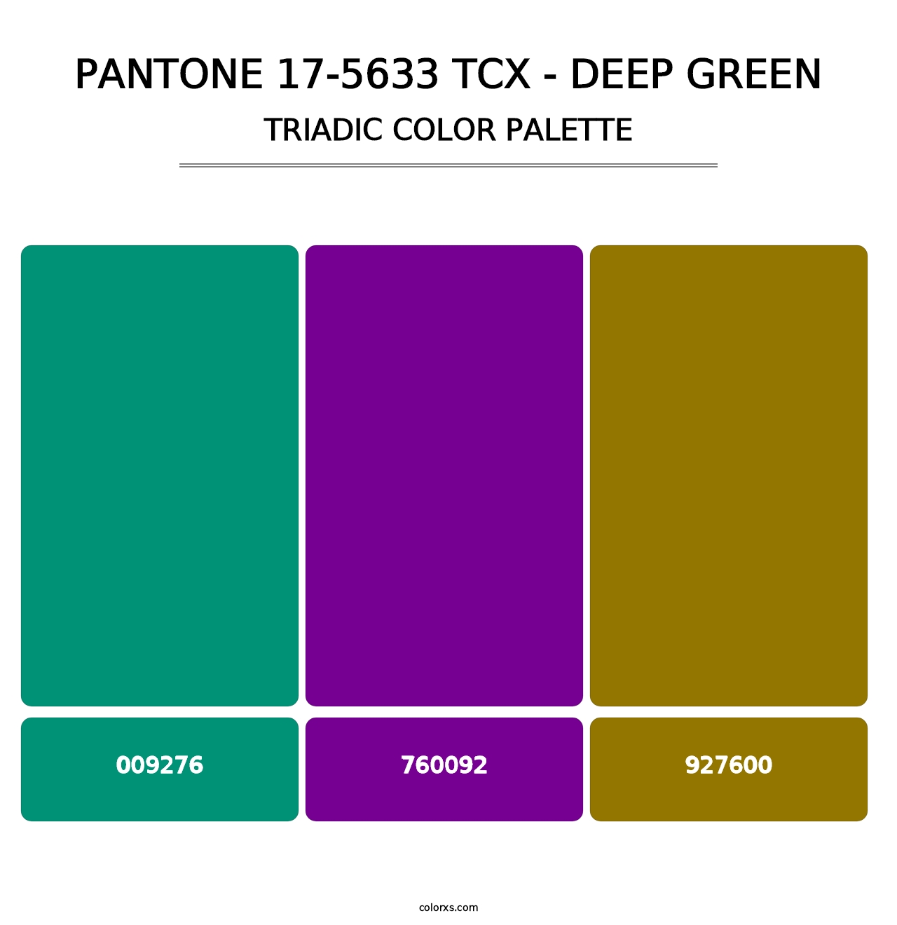 PANTONE 17-5633 TCX - Deep Green - Triadic Color Palette