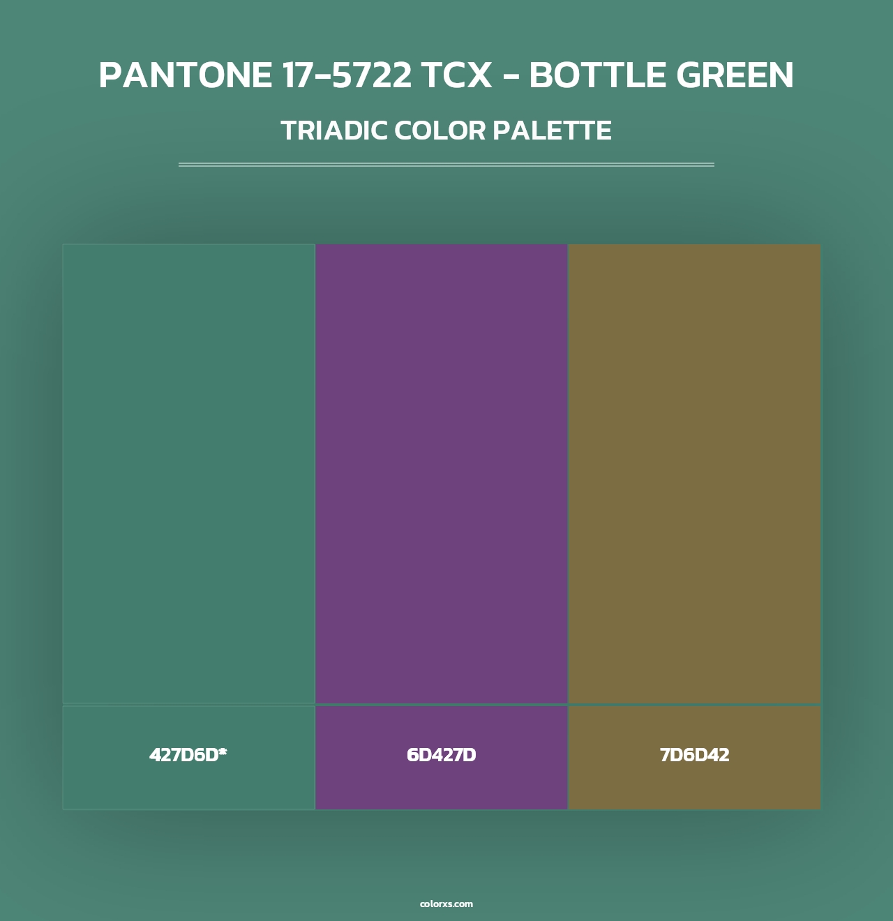 PANTONE 17-5722 TCX - Bottle Green - Triadic Color Palette