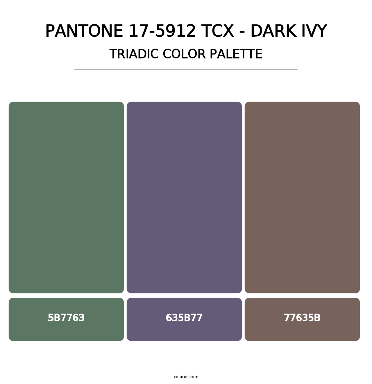 PANTONE 17-5912 TCX - Dark Ivy - Triadic Color Palette