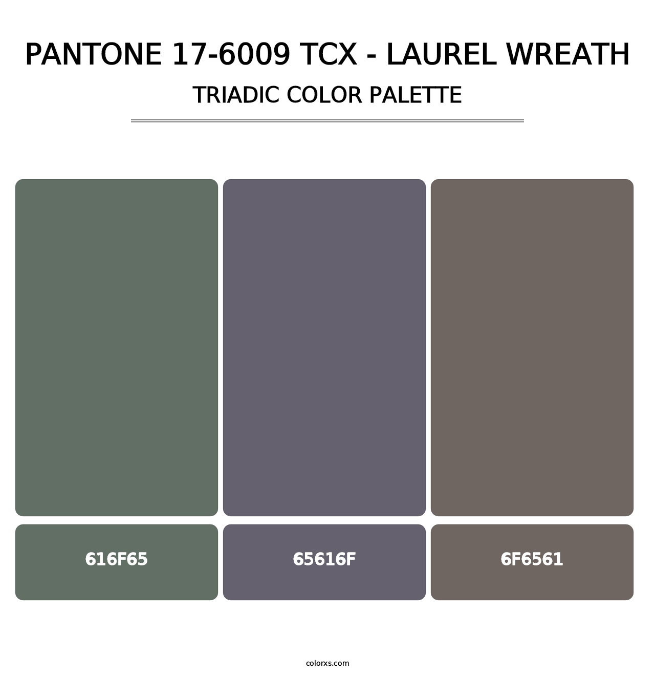 PANTONE 17-6009 TCX - Laurel Wreath - Triadic Color Palette