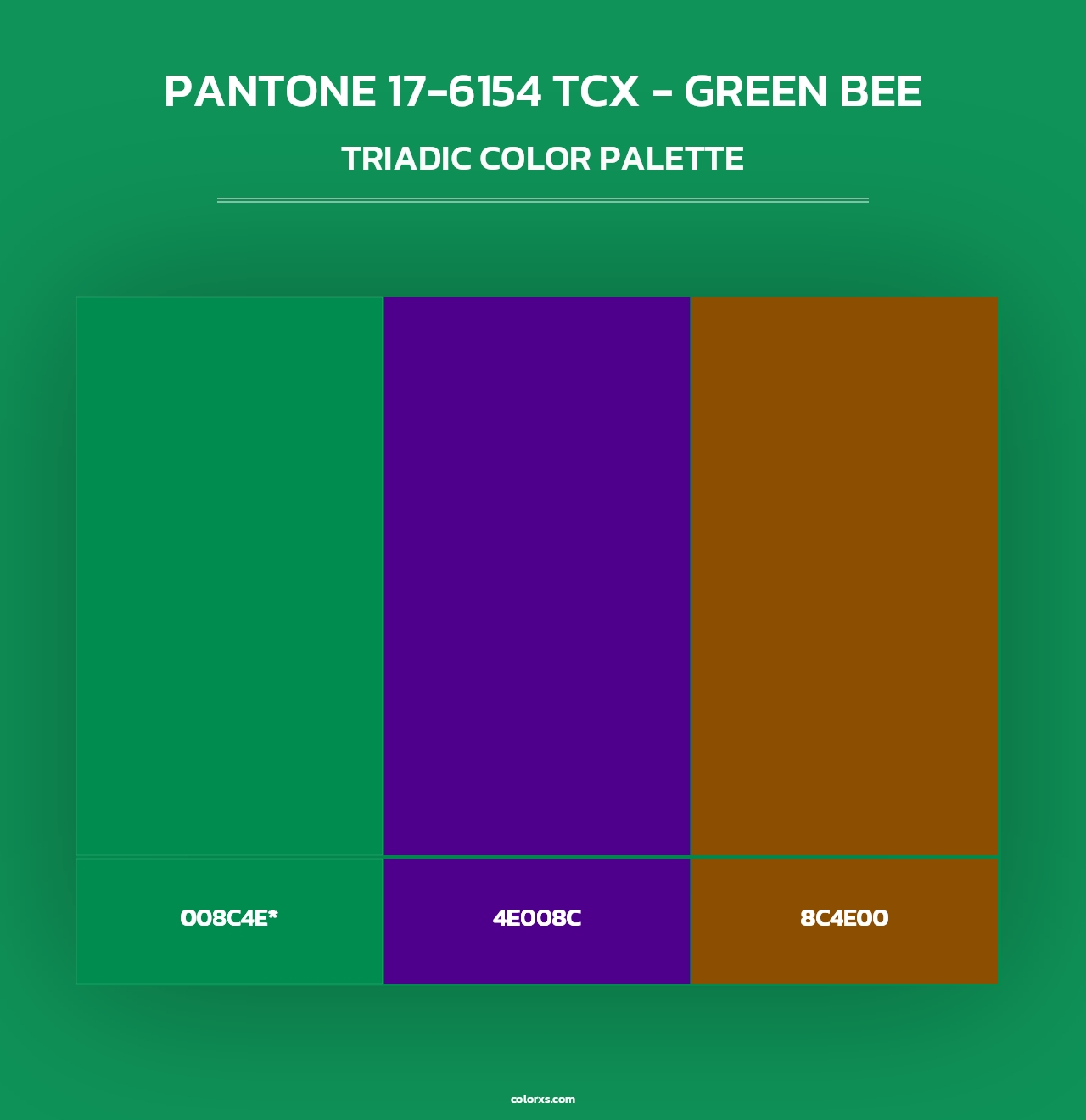 PANTONE 17-6154 TCX - Green Bee - Triadic Color Palette