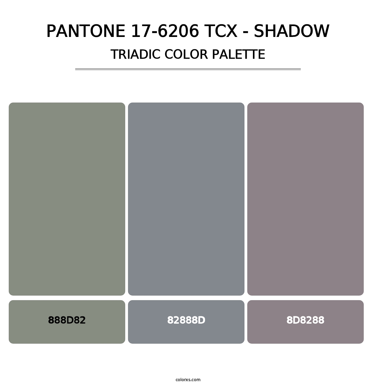 PANTONE 17-6206 TCX - Shadow - Triadic Color Palette