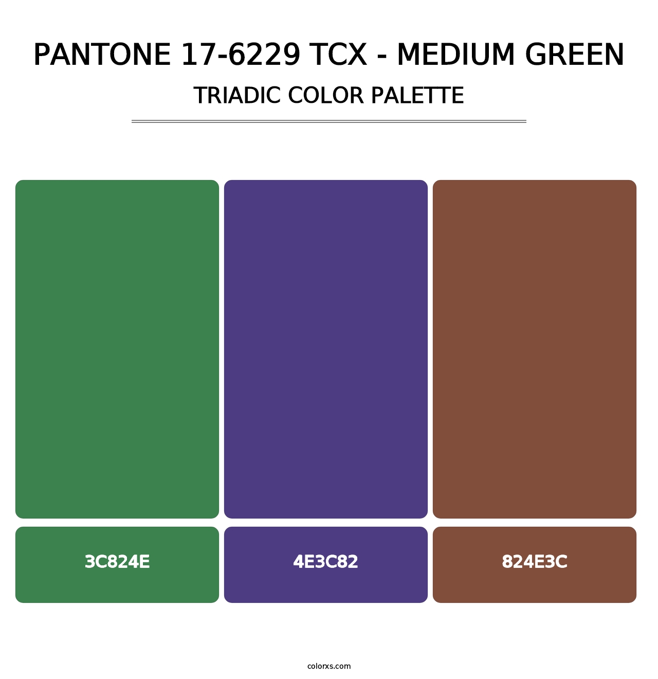PANTONE 17-6229 TCX - Medium Green - Triadic Color Palette