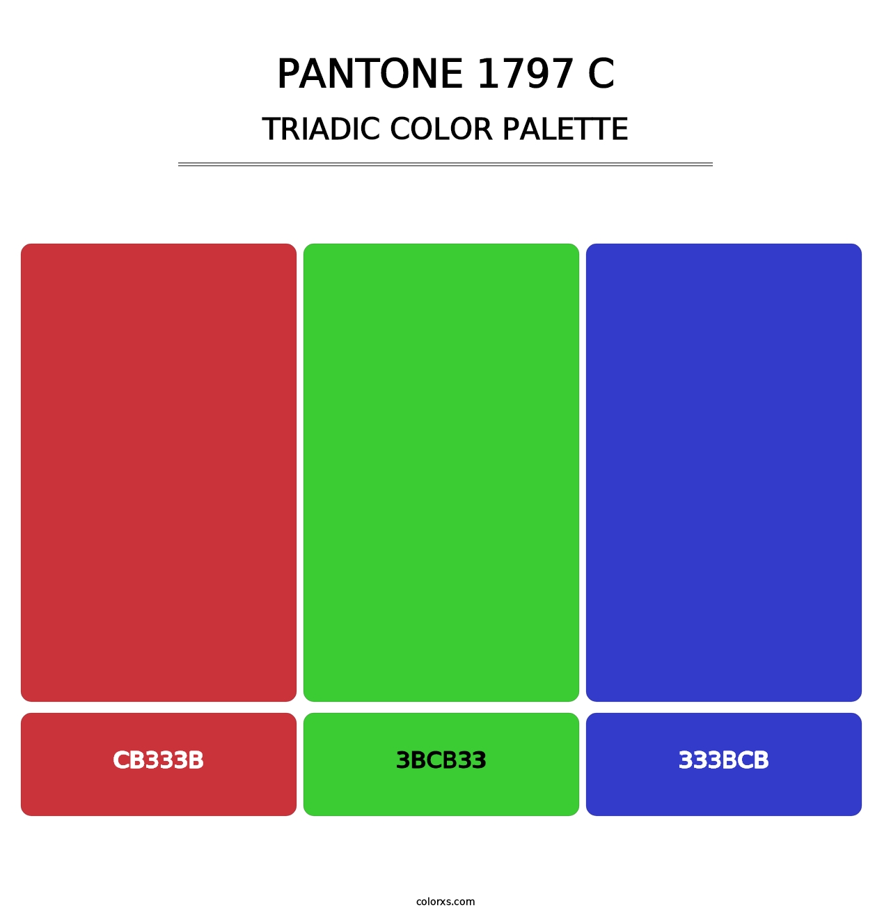 PANTONE 1797 C - Triadic Color Palette