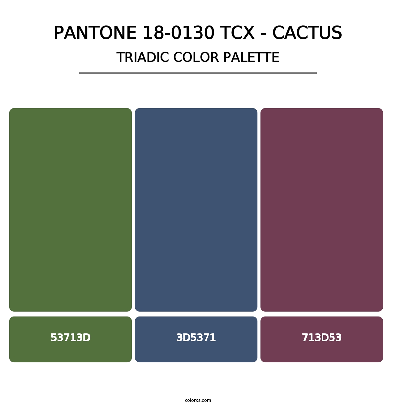 PANTONE 18-0130 TCX - Cactus - Triadic Color Palette