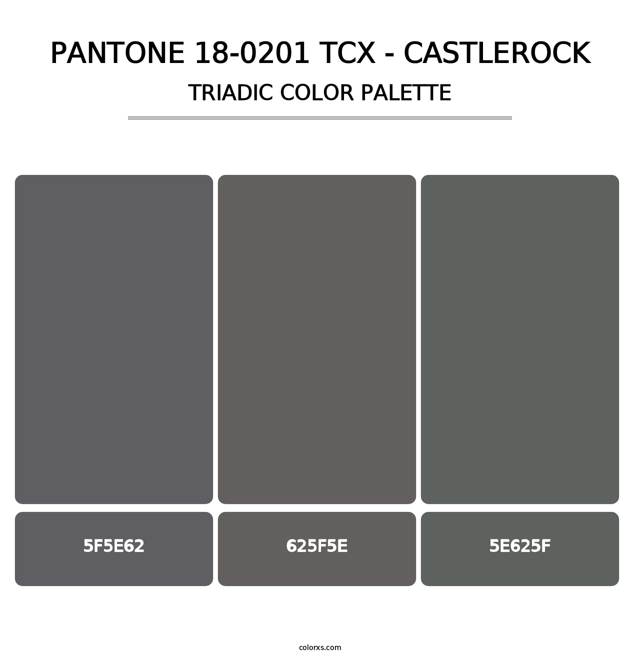 PANTONE 18-0201 TCX - Castlerock - Triadic Color Palette