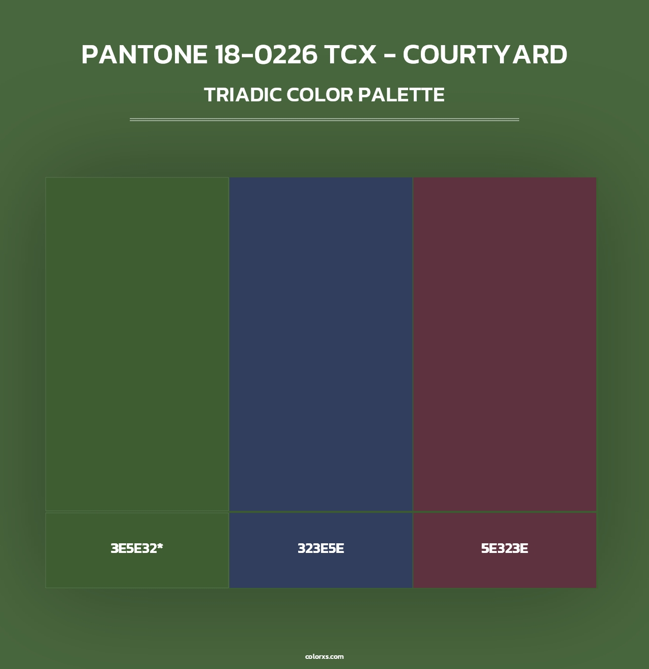 PANTONE 18-0226 TCX - Courtyard - Triadic Color Palette