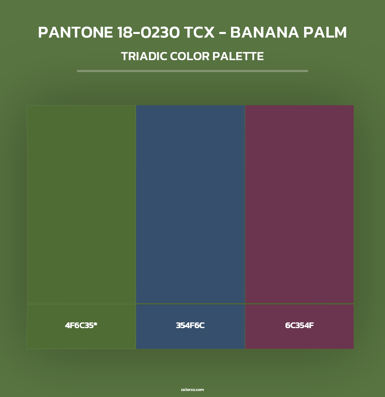 PANTONE 18-0230 TCX - Banana Palm - Triadic Color Palette