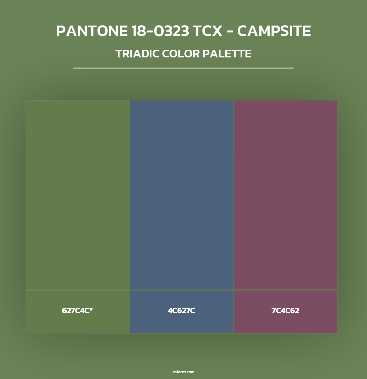 PANTONE 18-0323 TCX - Campsite - Triadic Color Palette