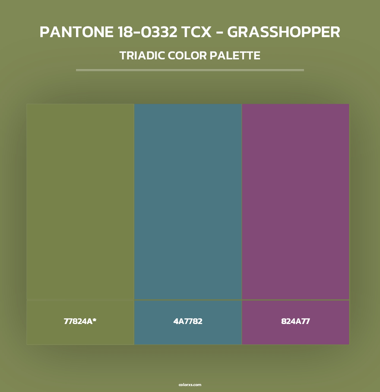 PANTONE 18-0332 TCX - Grasshopper - Triadic Color Palette