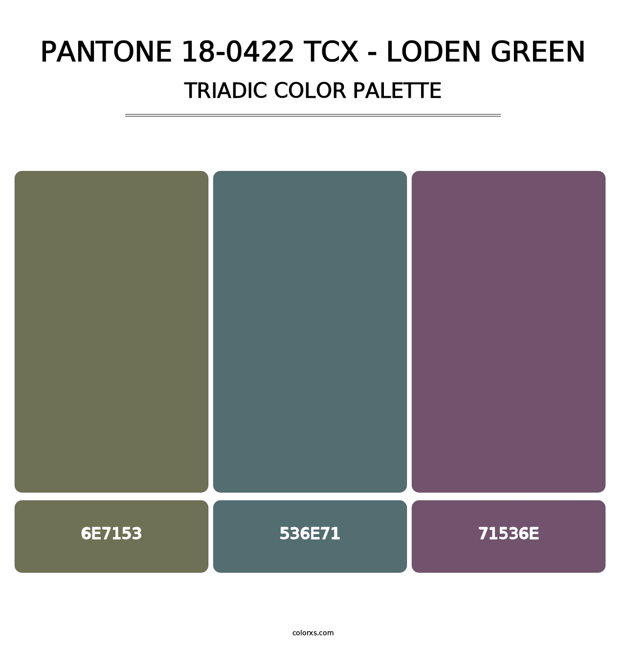 PANTONE 18-0422 TCX - Loden Green - Triadic Color Palette