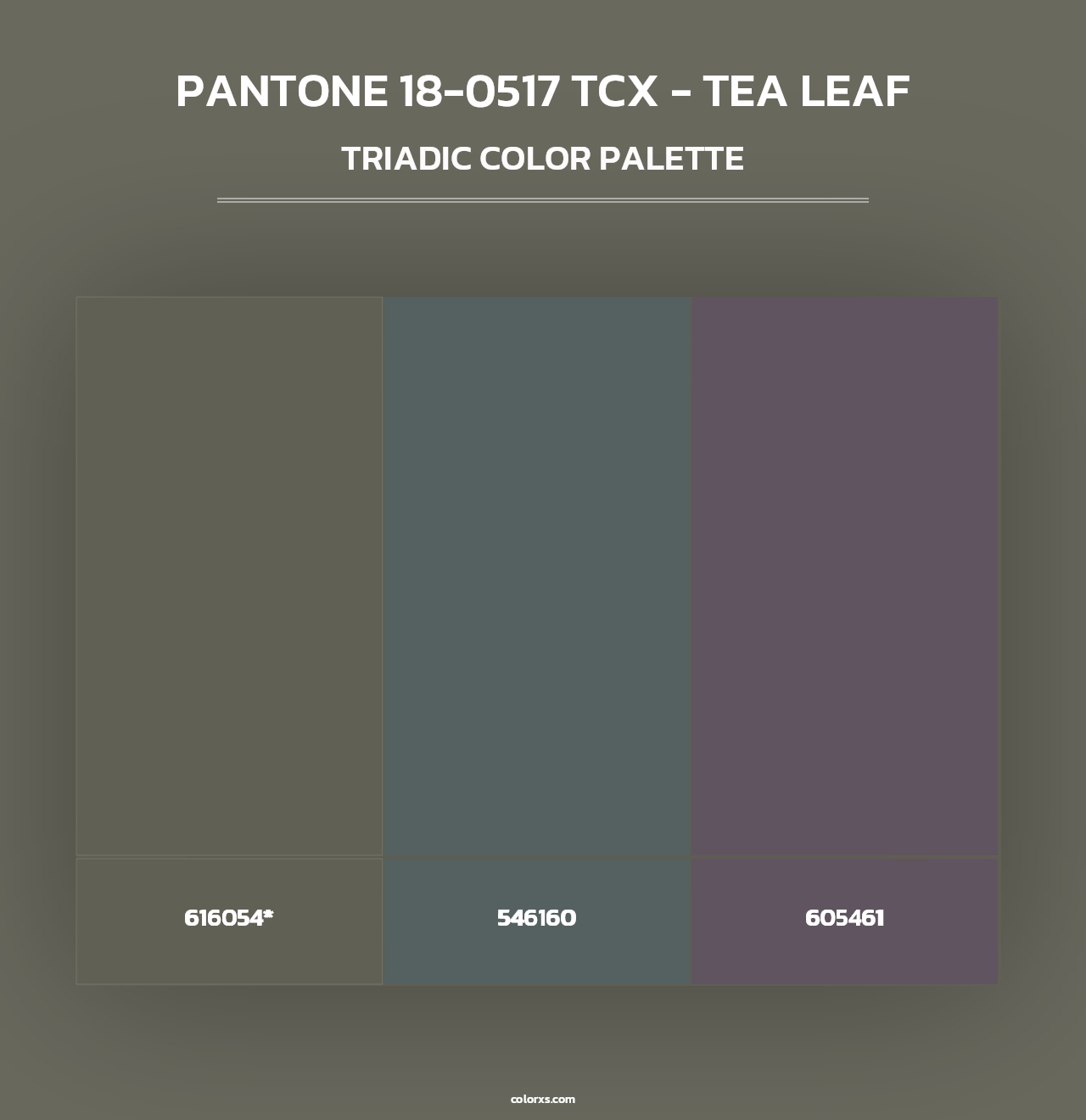 PANTONE 18-0517 TCX - Tea Leaf - Triadic Color Palette