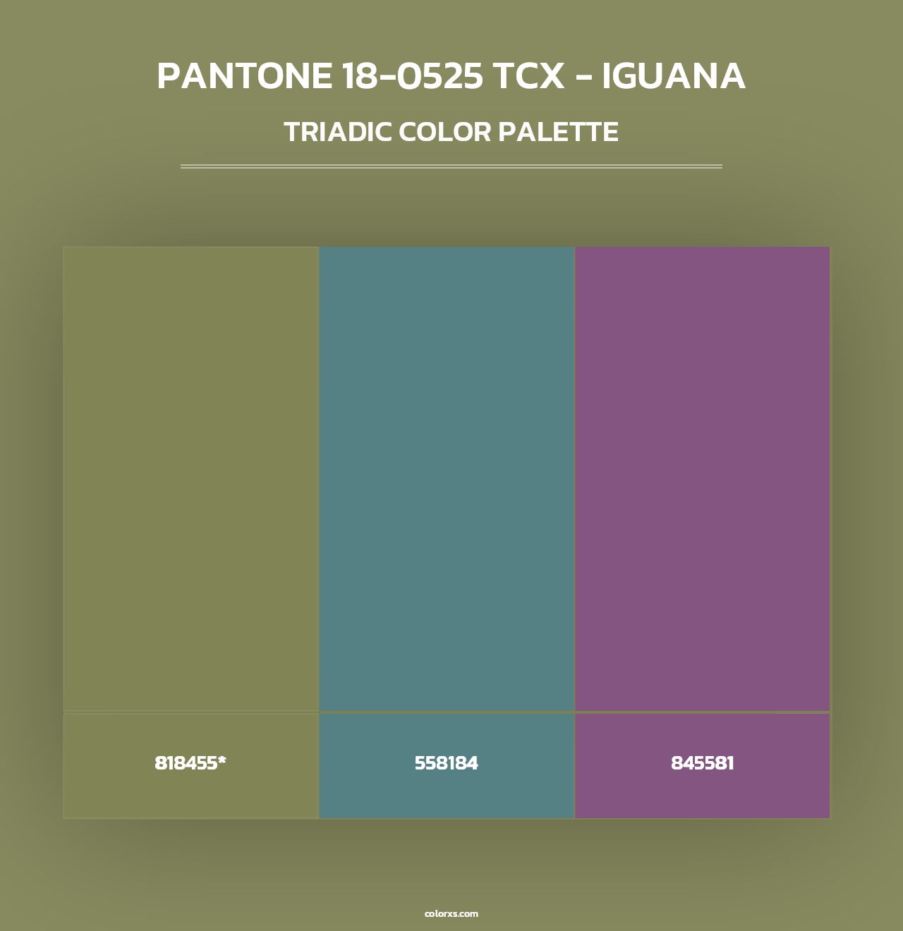 PANTONE 18-0525 TCX - Iguana - Triadic Color Palette