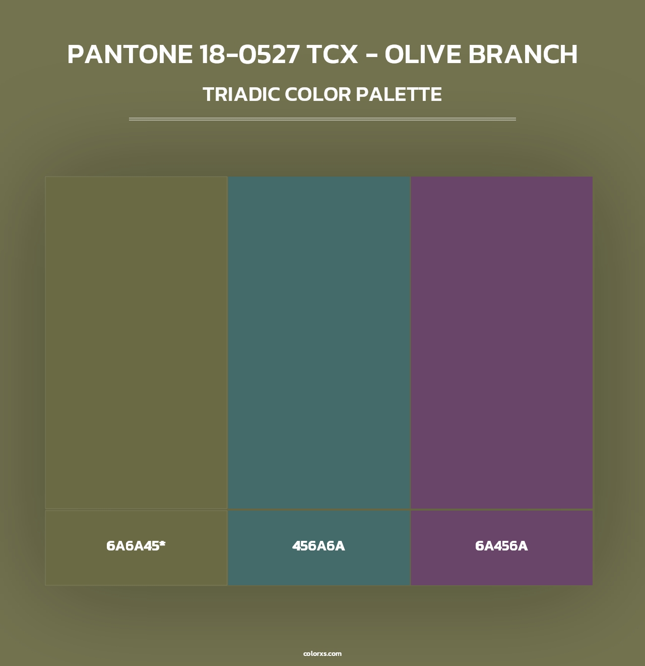 PANTONE 18-0527 TCX - Olive Branch - Triadic Color Palette