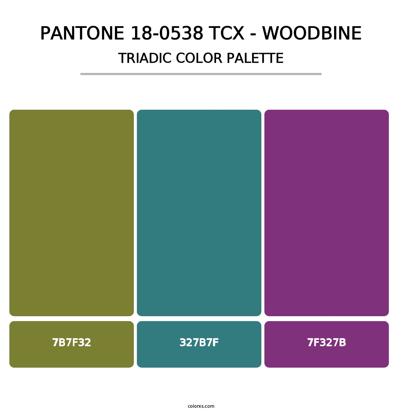 PANTONE 18-0538 TCX - Woodbine - Triadic Color Palette