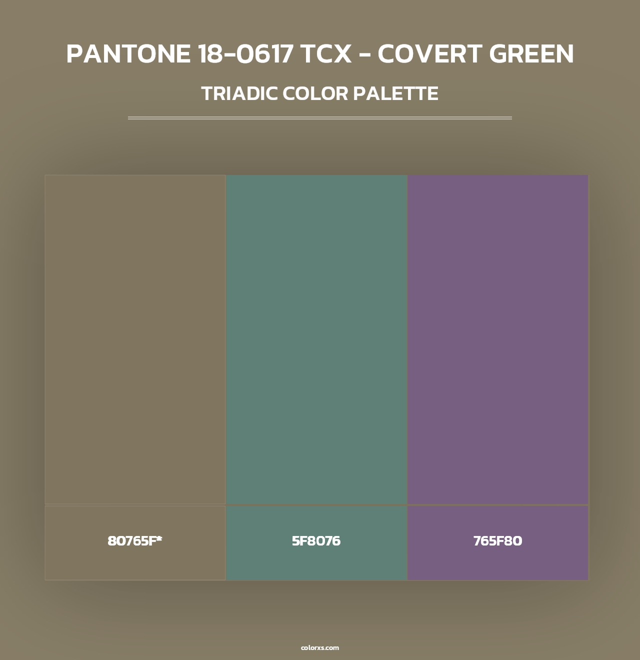 PANTONE 18-0617 TCX - Covert Green - Triadic Color Palette