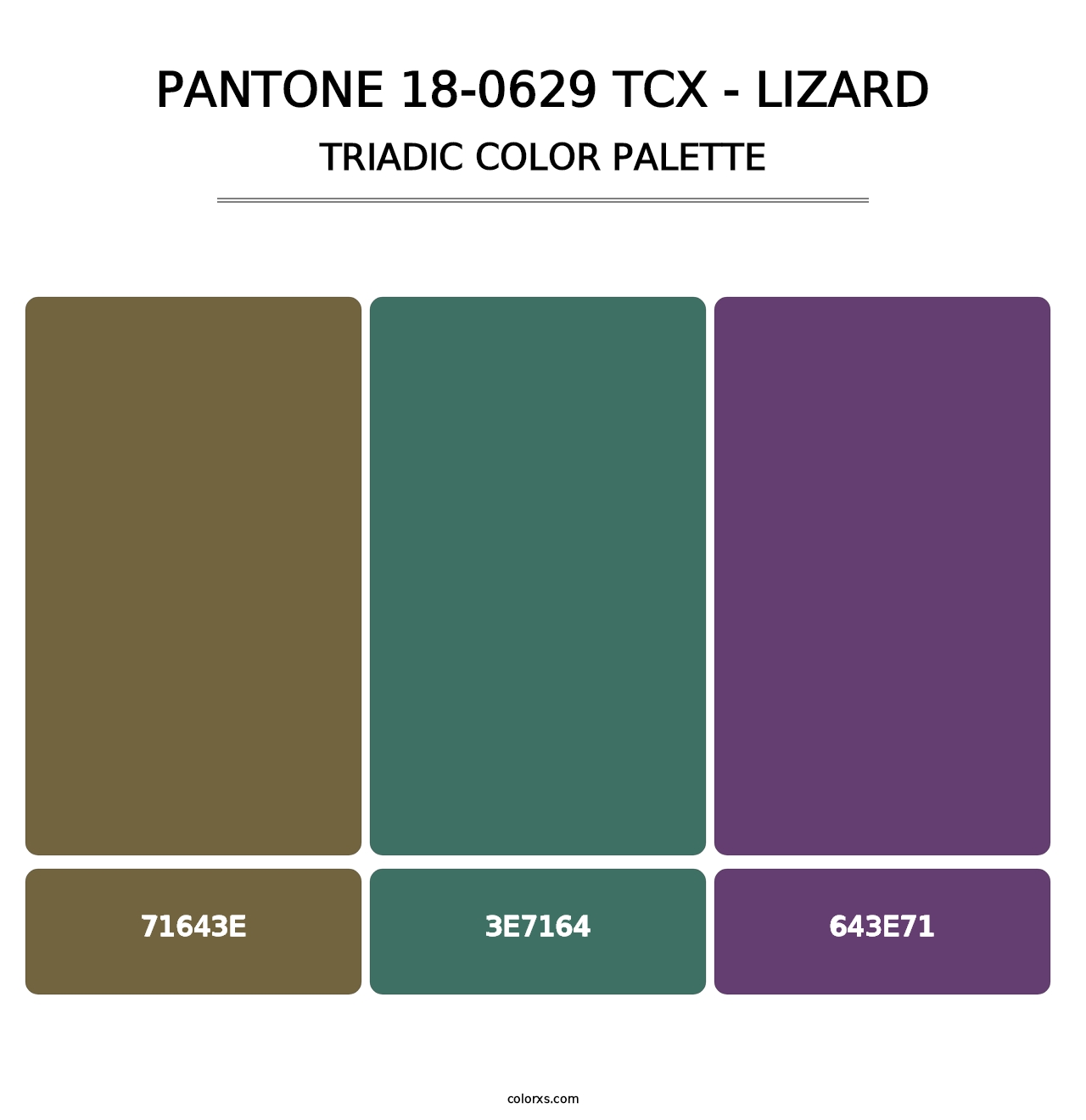 PANTONE 18-0629 TCX - Lizard - Triadic Color Palette