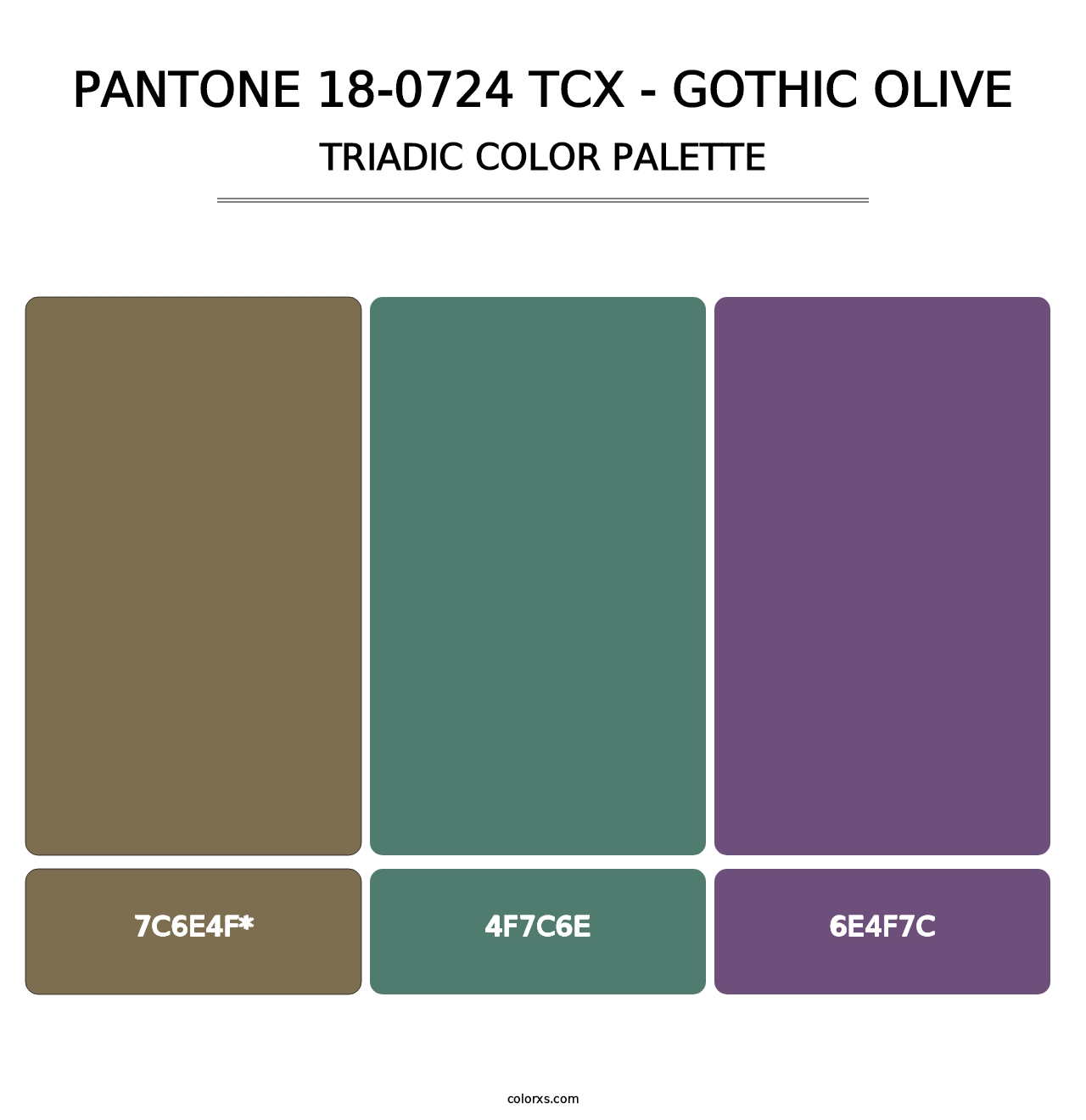 PANTONE 18-0724 TCX - Gothic Olive - Triadic Color Palette