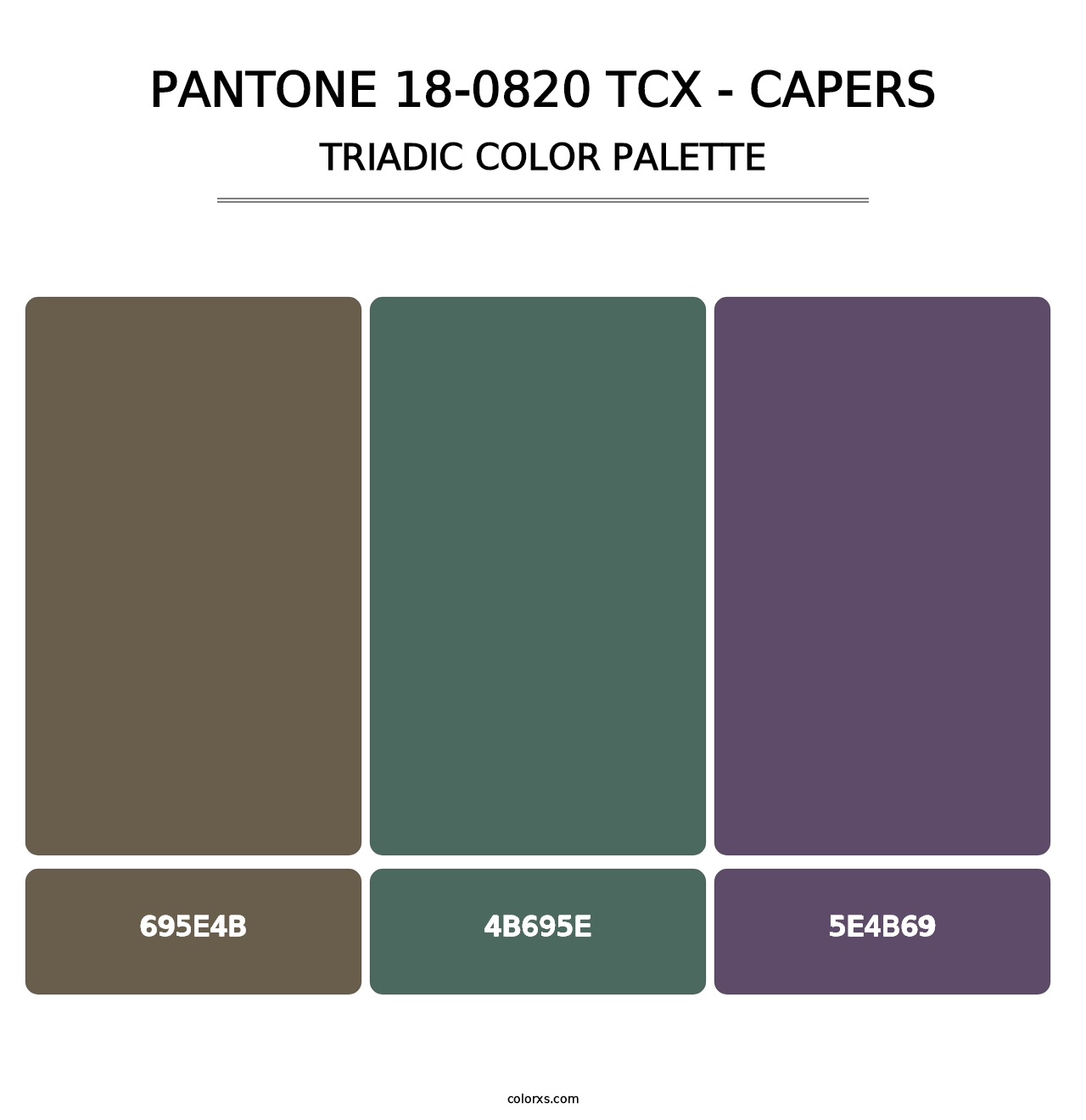 PANTONE 18-0820 TCX - Capers - Triadic Color Palette