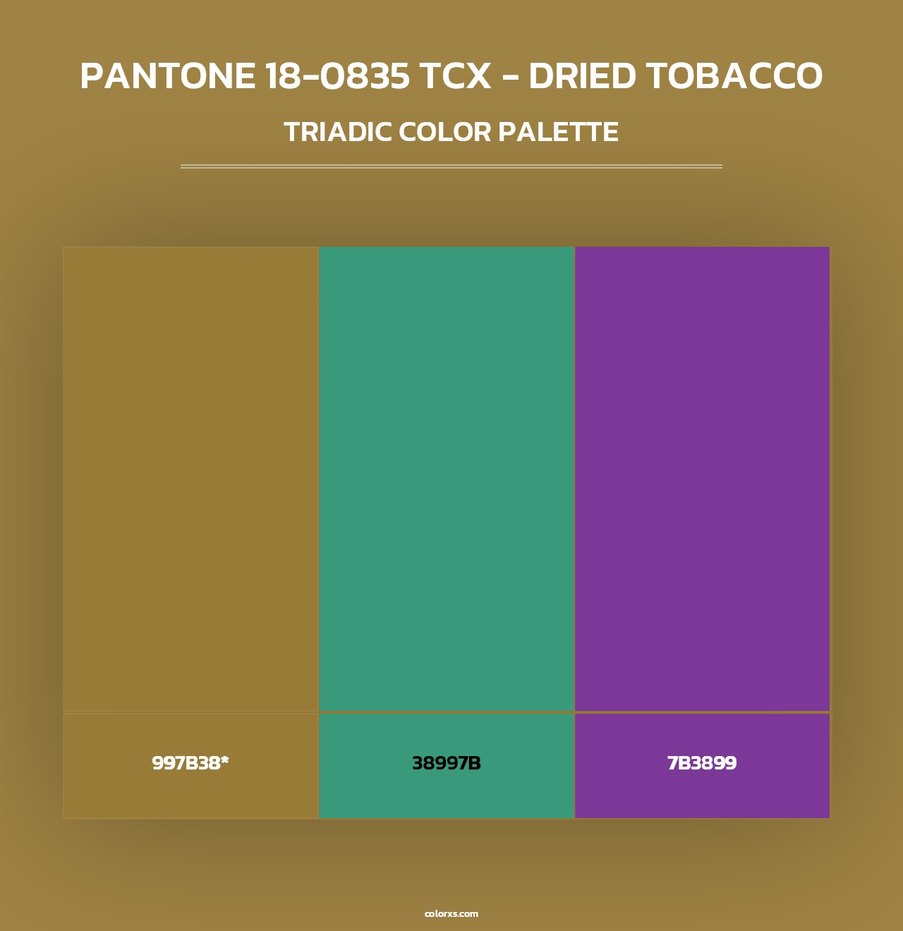 PANTONE 18-0835 TCX - Dried Tobacco - Triadic Color Palette