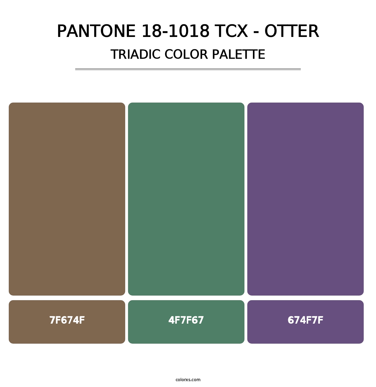 PANTONE 18-1018 TCX - Otter - Triadic Color Palette