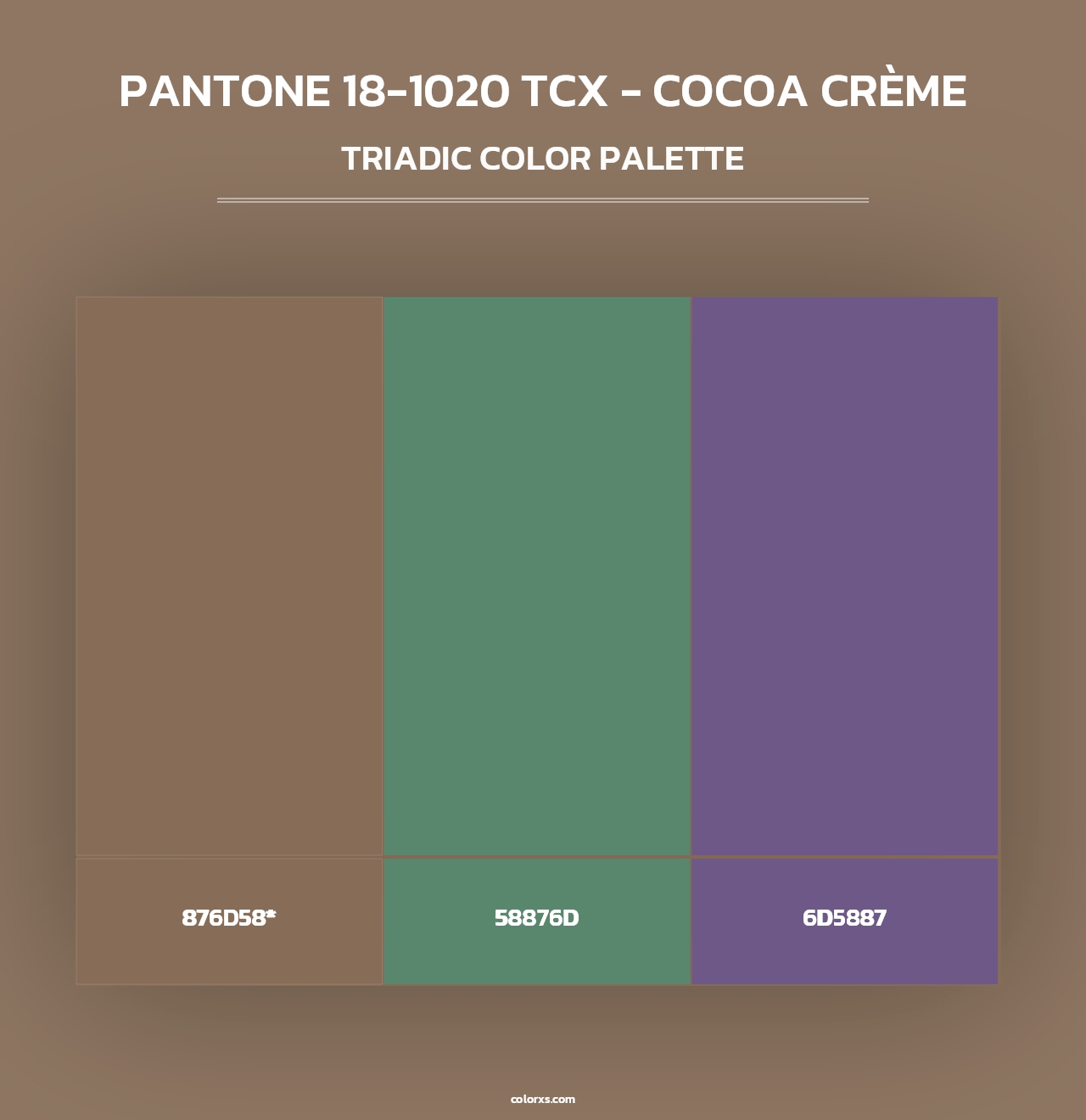 PANTONE 18-1020 TCX - Cocoa Crème - Triadic Color Palette