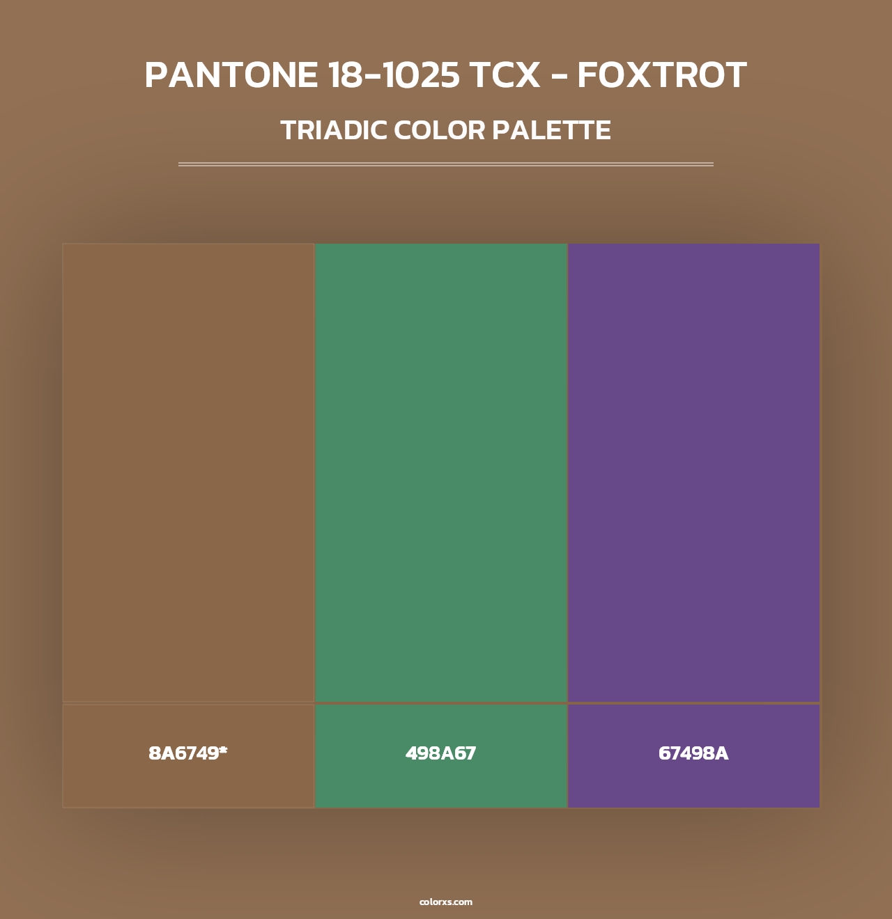 PANTONE 18-1025 TCX - Foxtrot - Triadic Color Palette