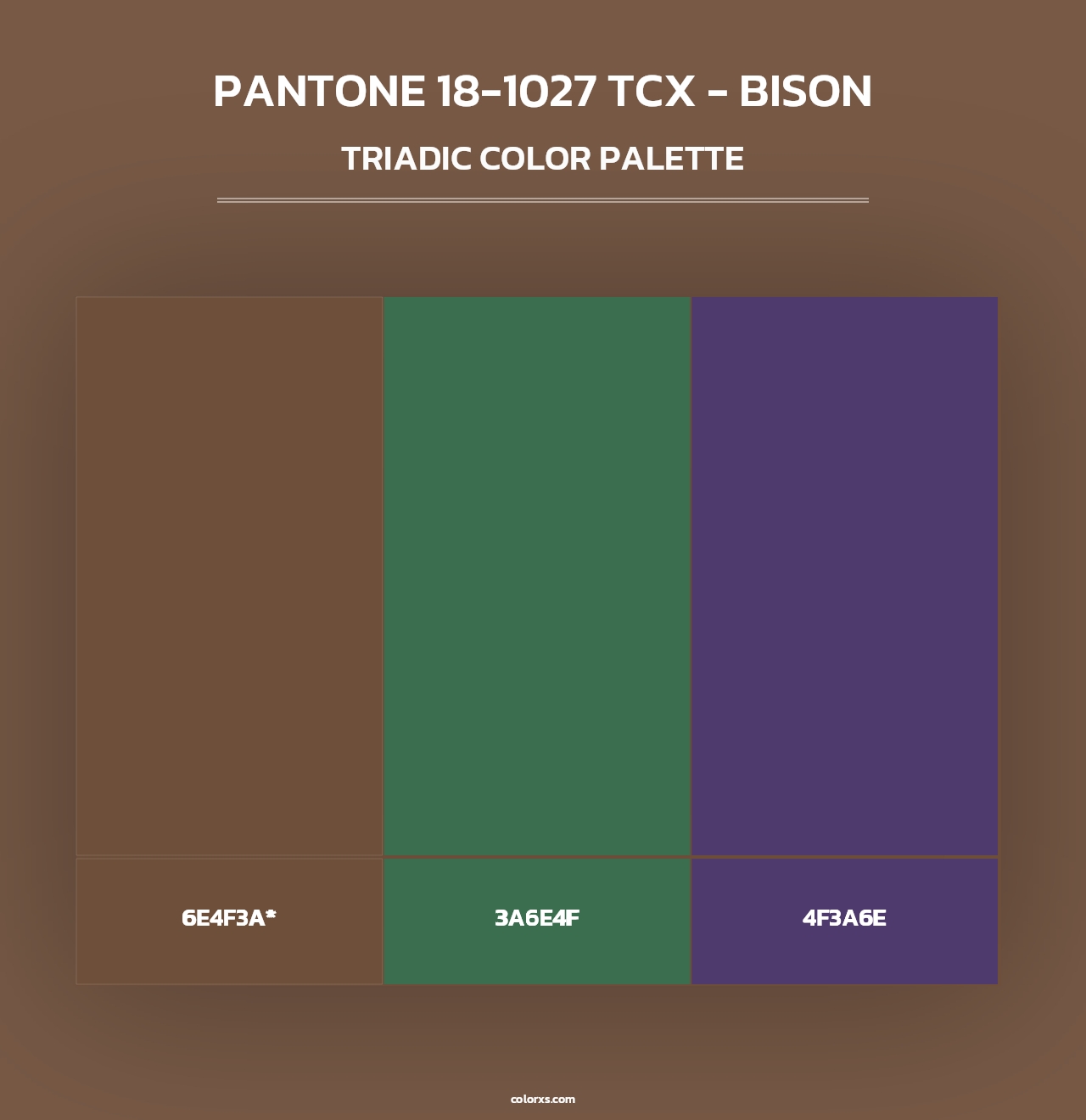 PANTONE 18-1027 TCX - Bison - Triadic Color Palette