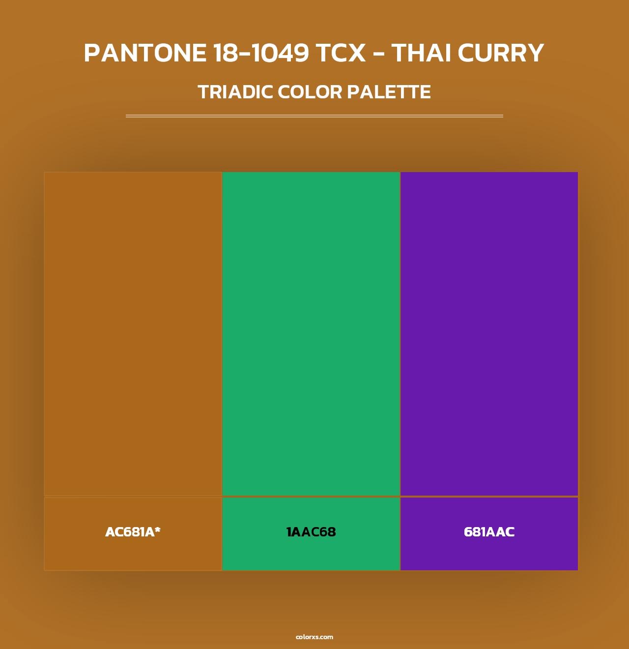 PANTONE 18-1049 TCX - Thai Curry - Triadic Color Palette