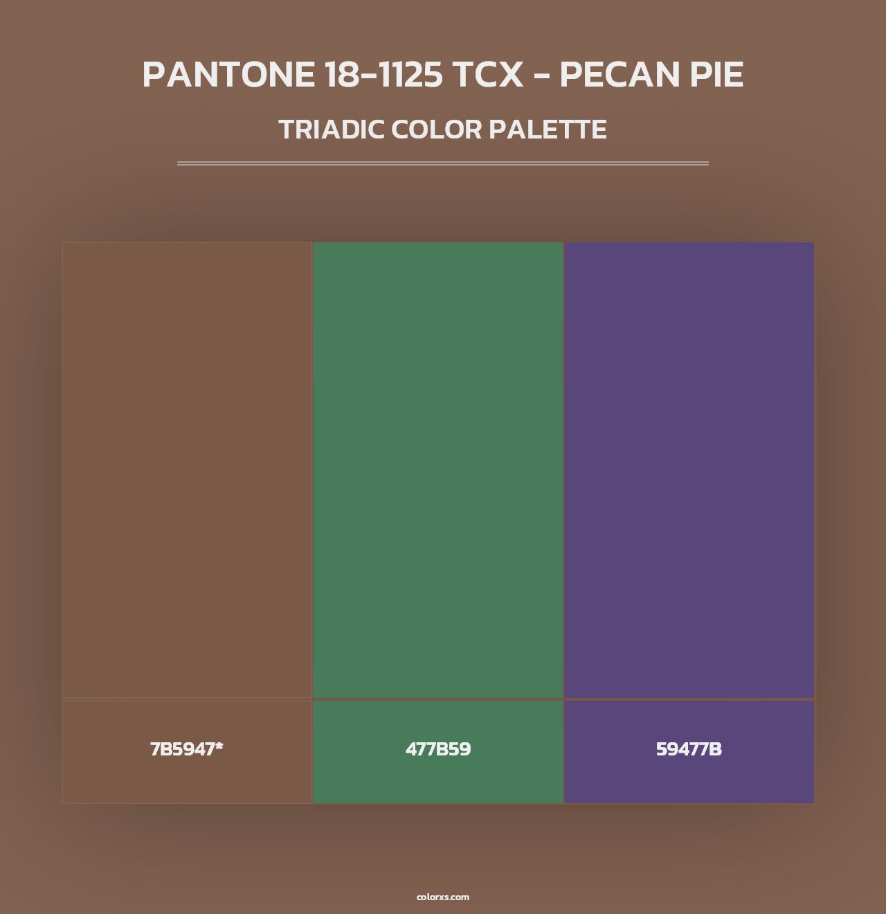 PANTONE 18-1125 TCX - Pecan Pie - Triadic Color Palette