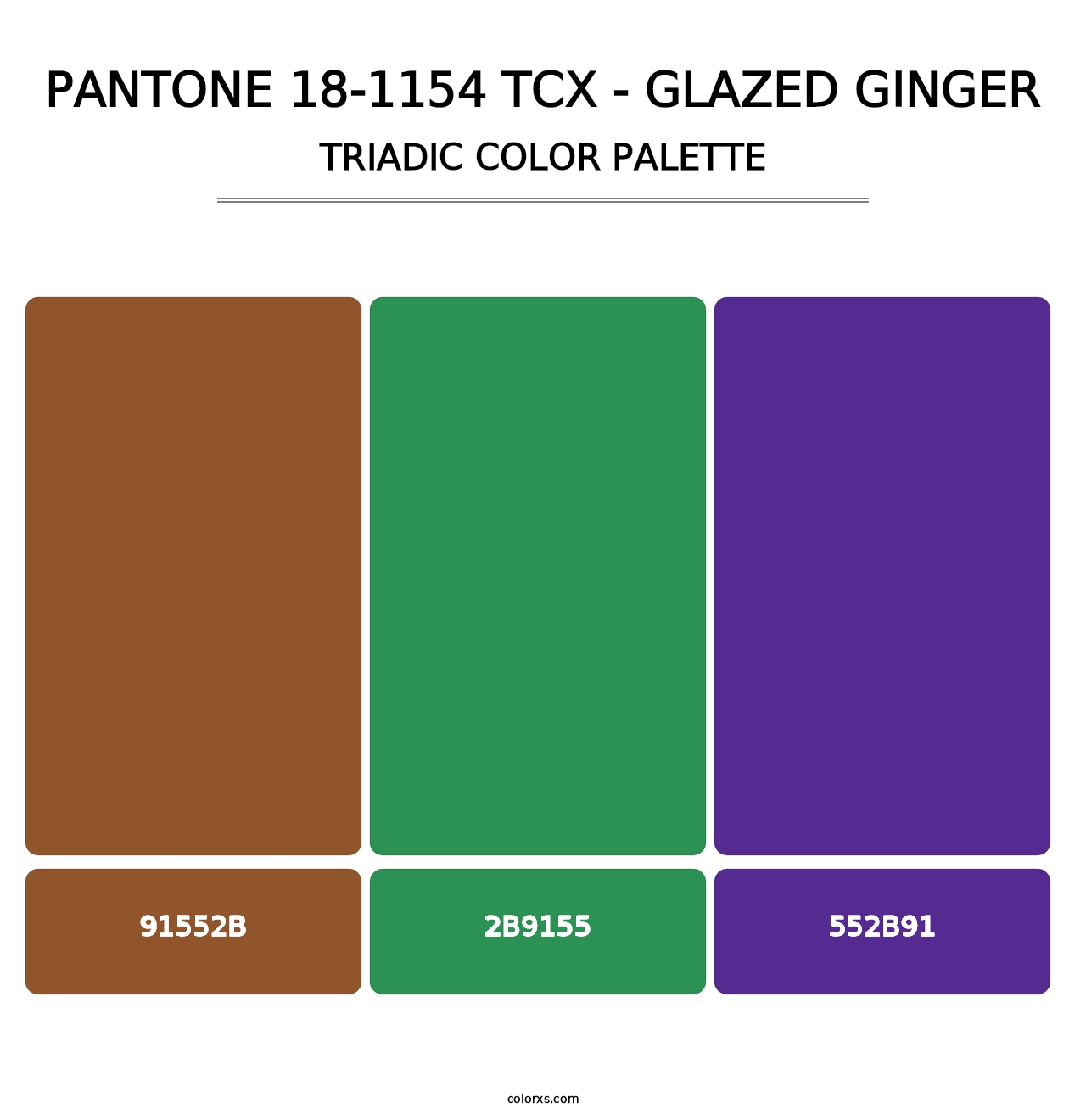 PANTONE 18-1154 TCX - Glazed Ginger - Triadic Color Palette