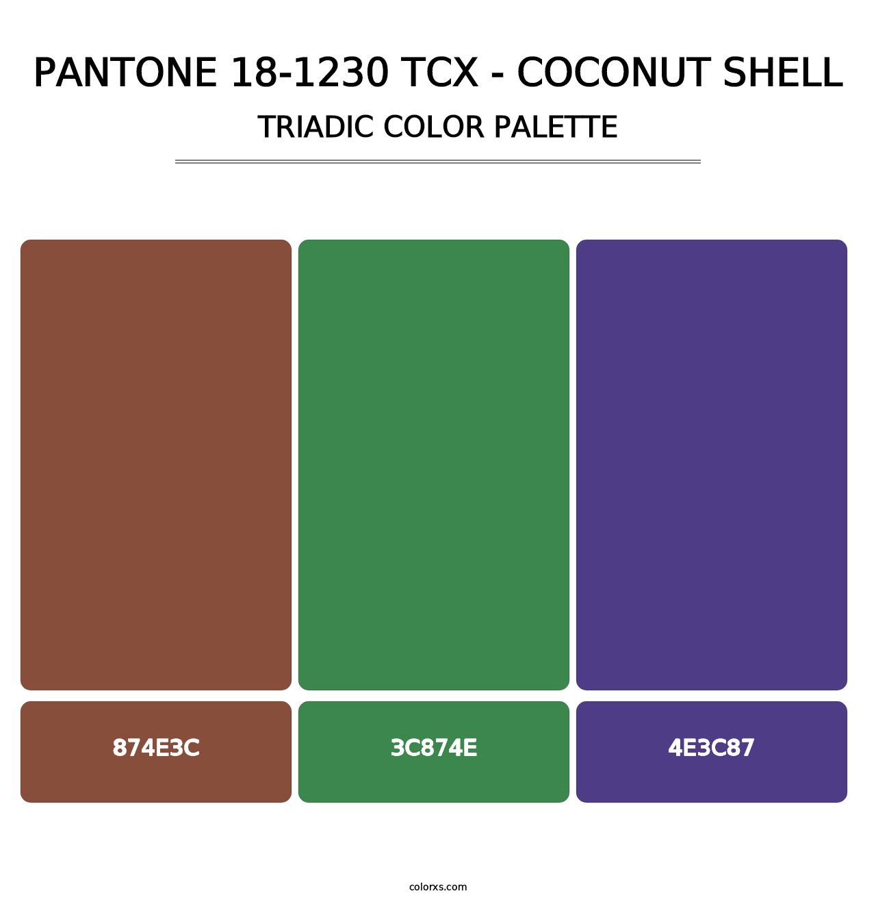 PANTONE 18-1230 TCX - Coconut Shell - Triadic Color Palette