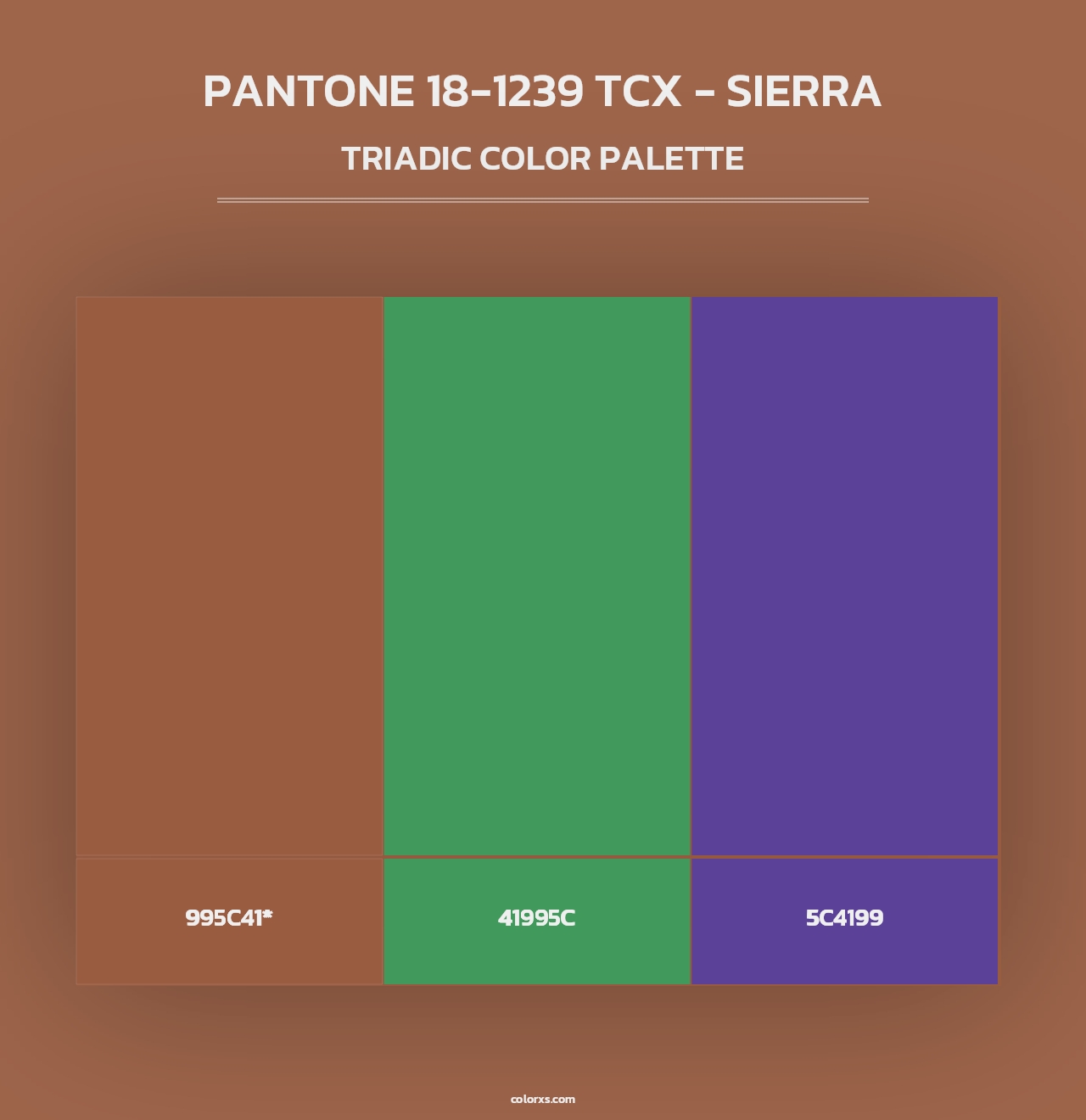 PANTONE 18-1239 TCX - Sierra - Triadic Color Palette