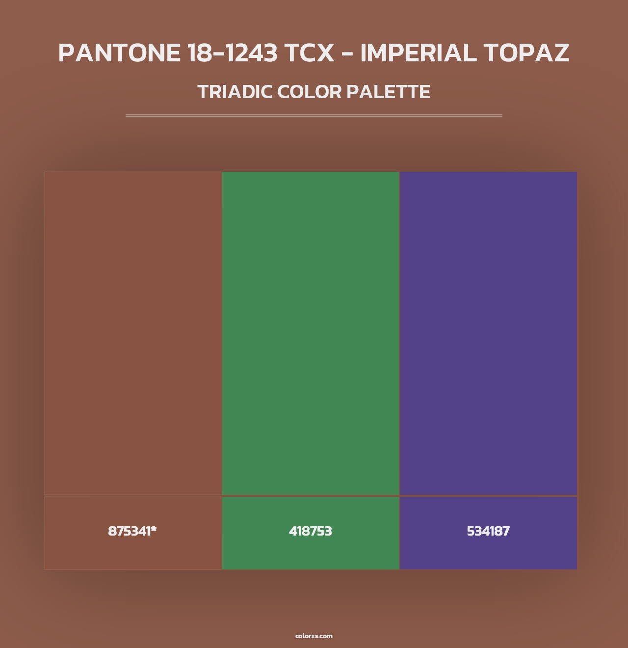 PANTONE 18-1243 TCX - Imperial Topaz - Triadic Color Palette