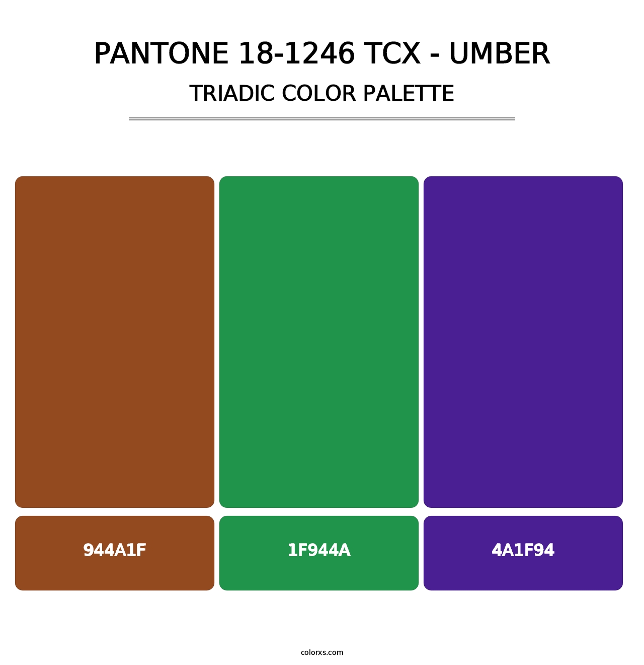 PANTONE 18-1246 TCX - Umber - Triadic Color Palette