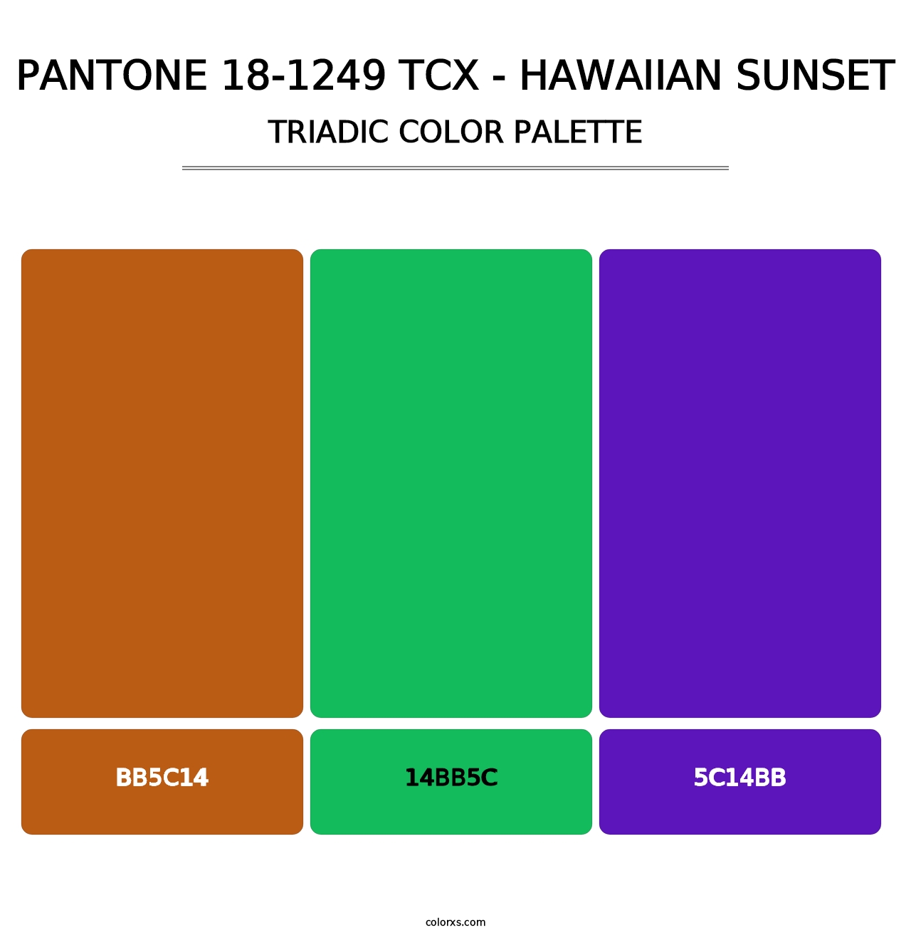PANTONE 18-1249 TCX - Hawaiian Sunset - Triadic Color Palette