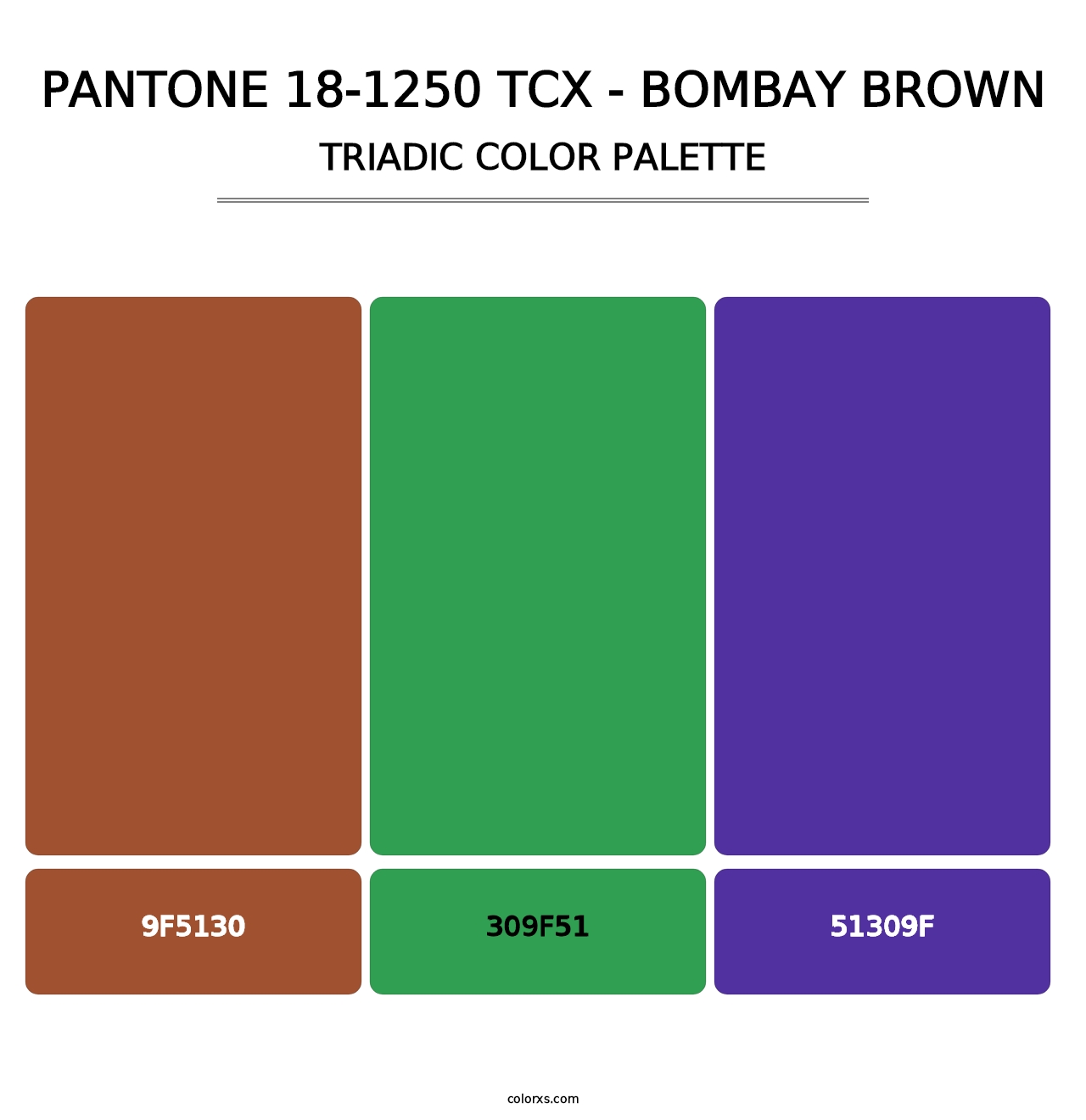 PANTONE 18-1250 TCX - Bombay Brown - Triadic Color Palette