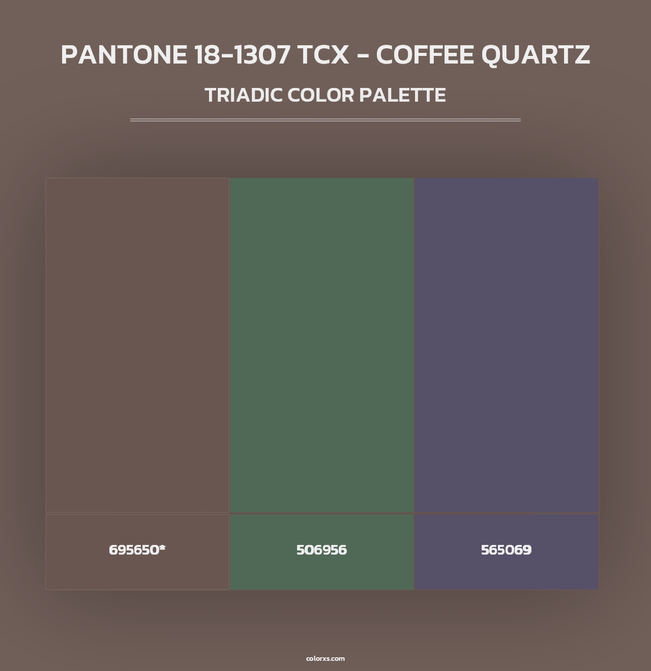 PANTONE 18-1307 TCX - Coffee Quartz - Triadic Color Palette