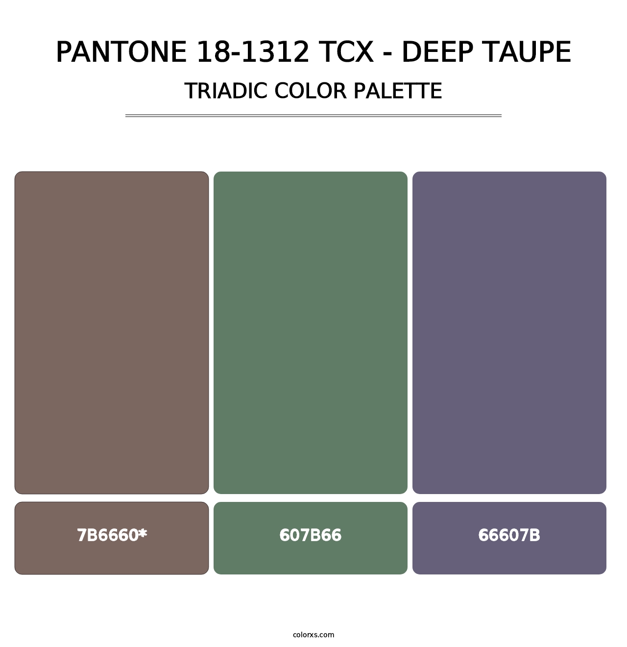 PANTONE 18-1312 TCX - Deep Taupe - Triadic Color Palette