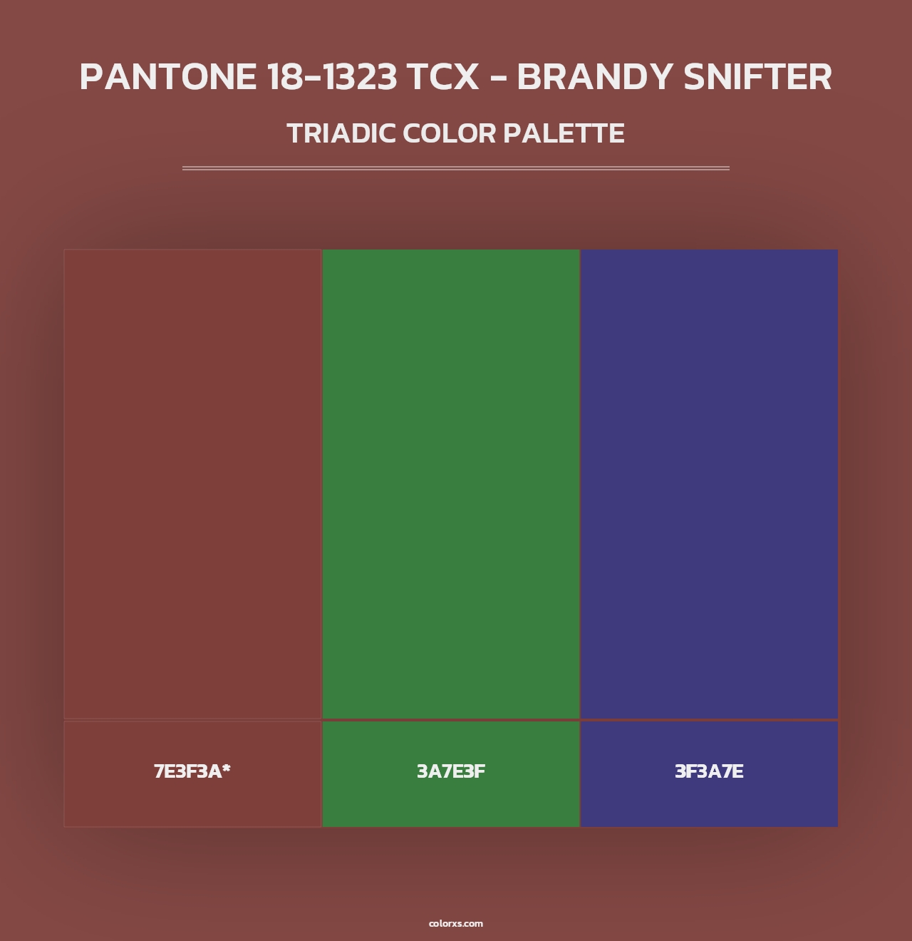 PANTONE 18-1323 TCX - Brandy Snifter - Triadic Color Palette