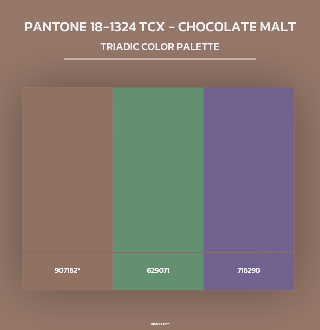 PANTONE 18-1324 TCX - Chocolate Malt - Triadic Color Palette